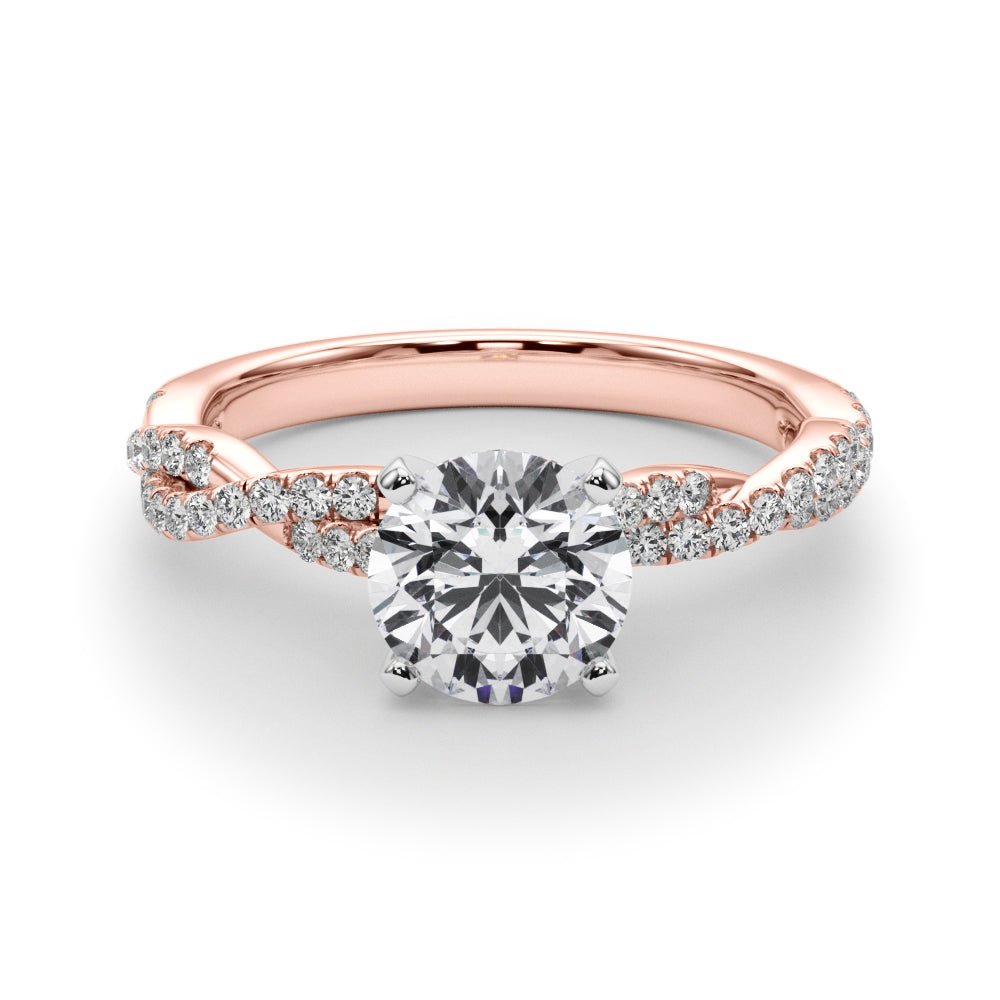 LUX-84774 Twisted Pave Diamond Engagement Ring