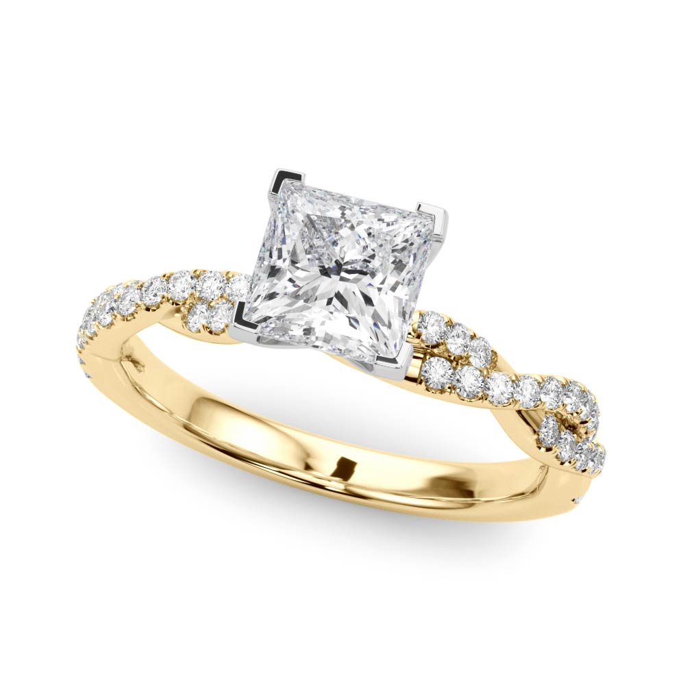 LUX-84774 Twisted Pave Diamond Engagement Ring