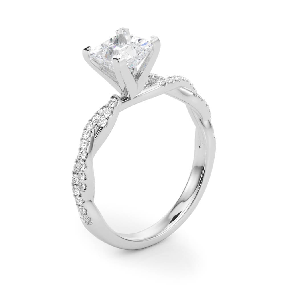 LUX-84774 Twisted Pave Diamond Engagement Ring