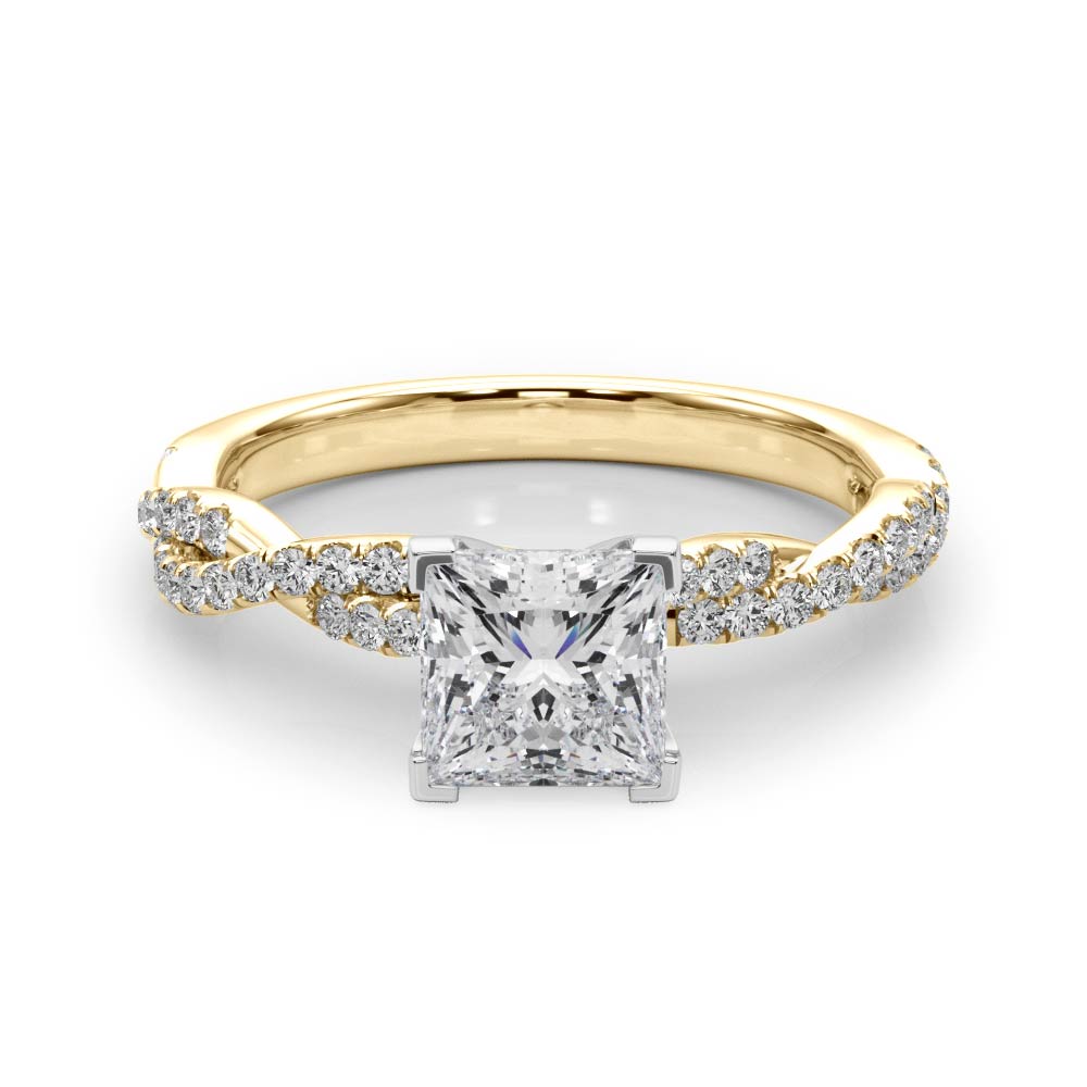 LUX-84774 Twisted Pave Diamond Engagement Ring