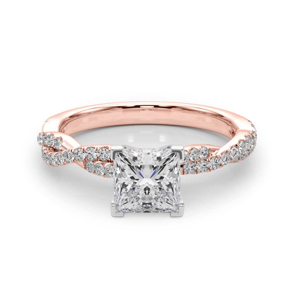 LUX-84774 Twisted Pave Diamond Engagement Ring