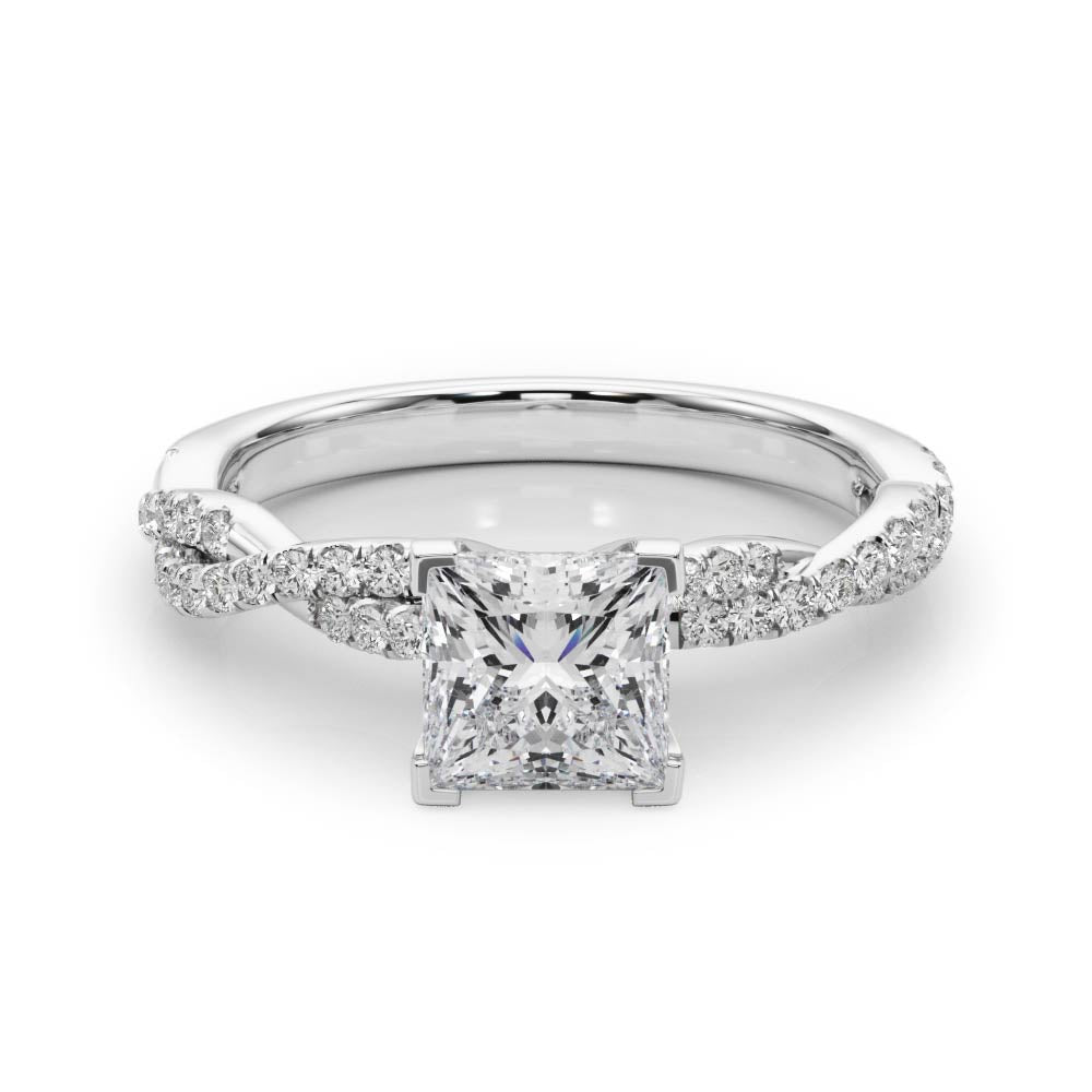 LUX-84774 Twisted Pave Diamond Engagement Ring