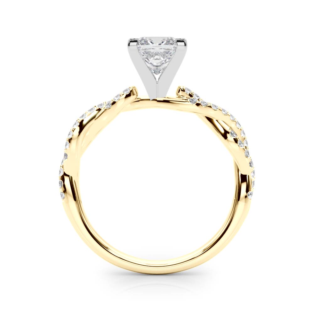 LUX-84774 Twisted Pave Diamond Engagement Ring