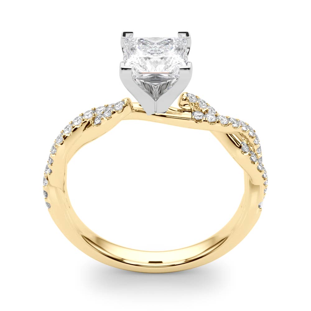 LUX-84774 Twisted Pave Diamond Engagement Ring