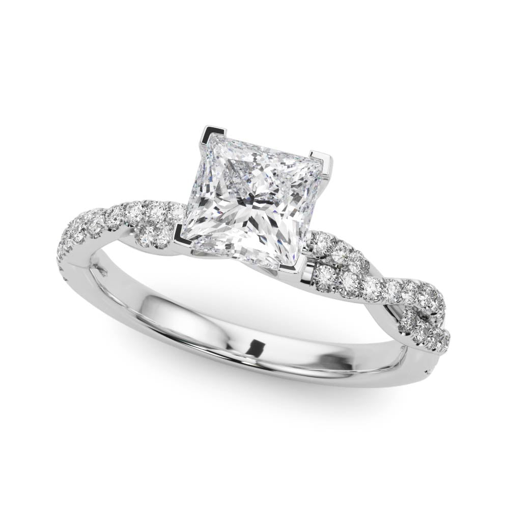 LUX-84774 Twisted Pave Diamond Engagement Ring
