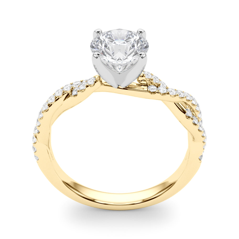 LUX-84774 Twisted Pave Diamond Engagement Ring