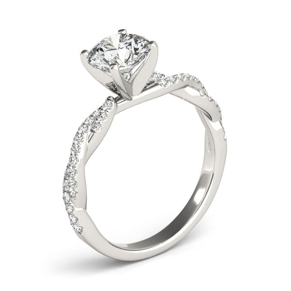 LUX-84774 Twisted Pave Diamond Engagement Ring