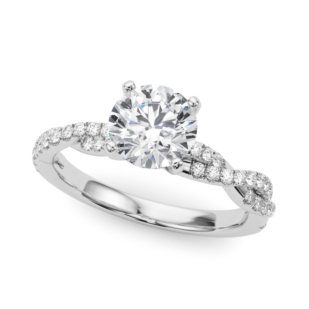 LUX-84774 Twisted Pave Diamond Engagement Ring