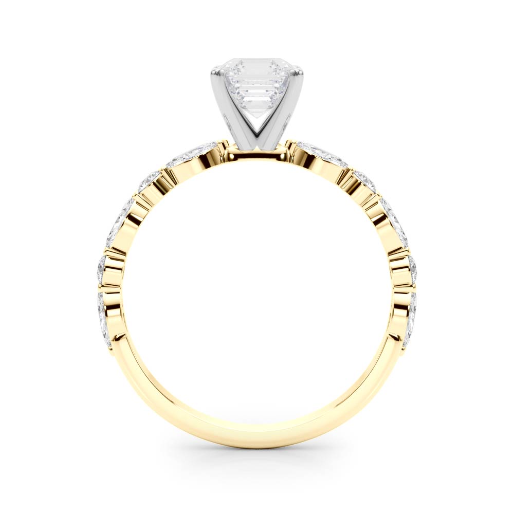 LUX-85225 Marquise And Round Brilliant Cut Floating Diamond Engagment Ring Luxury Diamonds