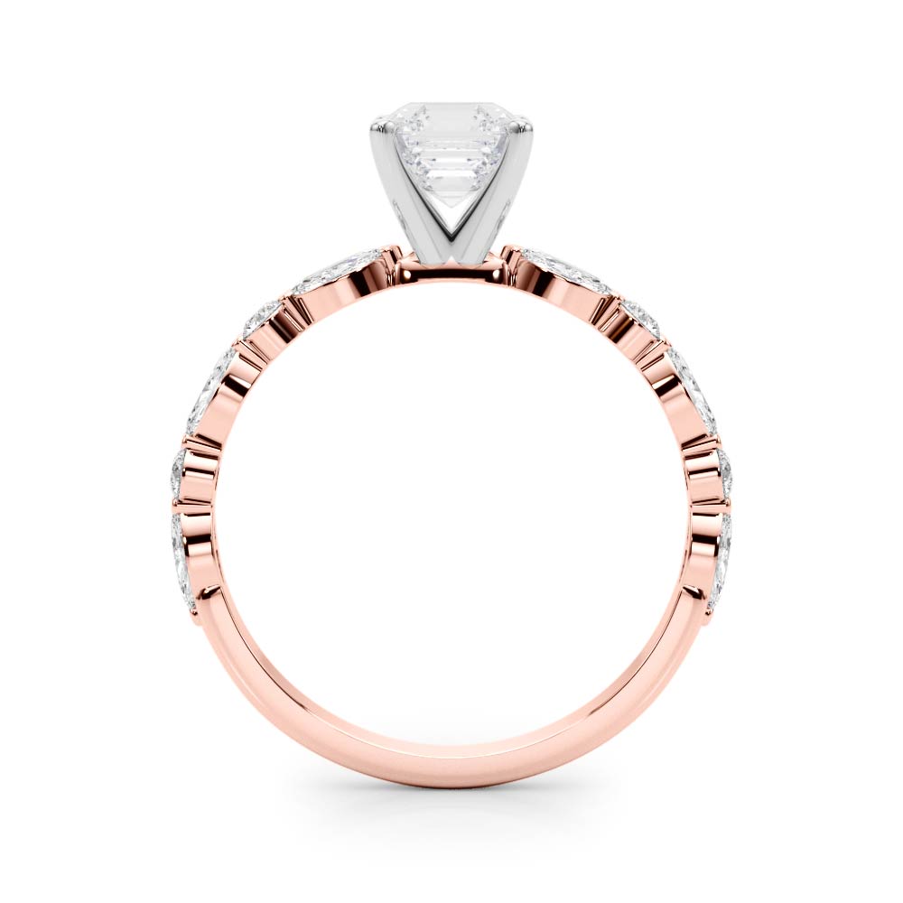 LUX-85225 Marquise And Round Brilliant Cut Floating Diamond Engagment Ring Luxury Diamonds