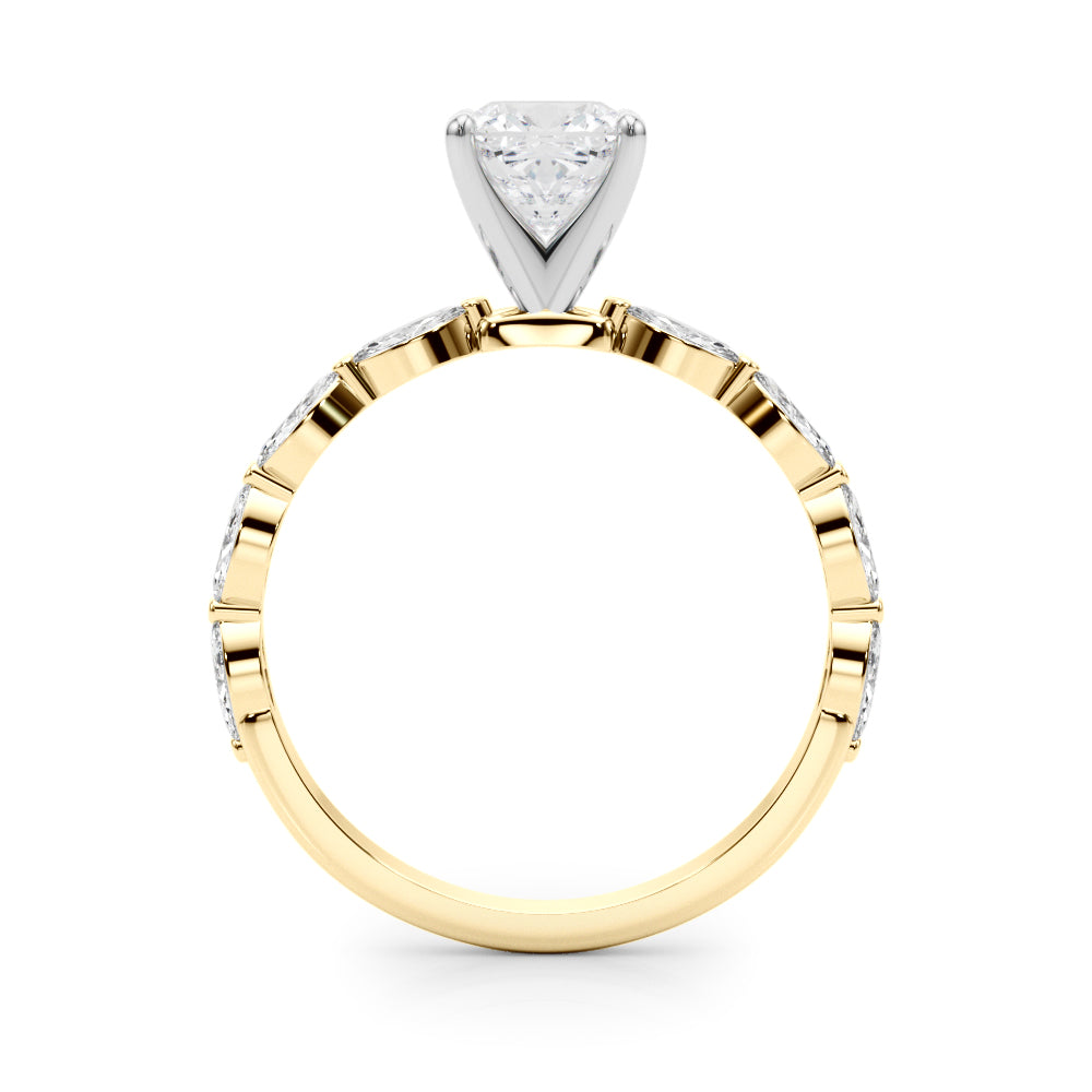LUX-85225 Marquise And Round Brilliant Cut Floating Diamond Engagment Ring Luxury Diamonds