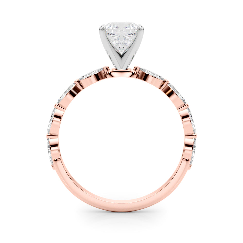 LUX-85225 Marquise And Round Brilliant Cut Floating Diamond Engagment Ring Luxury Diamonds