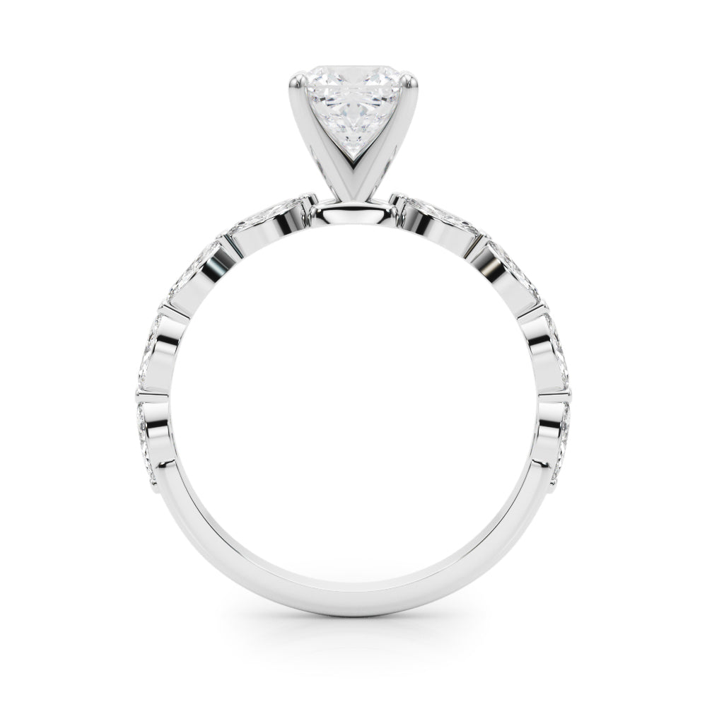 LUX-85225 Marquise And Round Brilliant Cut Floating Diamond Engagment Ring Luxury Diamonds