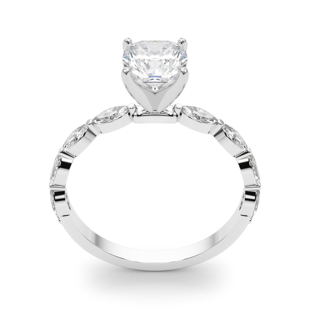 LUX-85225 Marquise And Round Brilliant Cut Floating Diamond Engagment Ring Luxury Diamonds