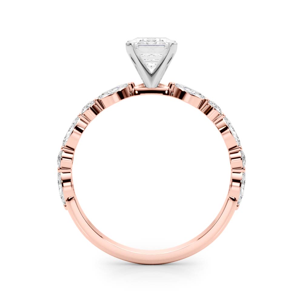 LUX-85225 Marquise And Round Brilliant Cut Floating Diamond Engagment Ring Luxury Diamonds