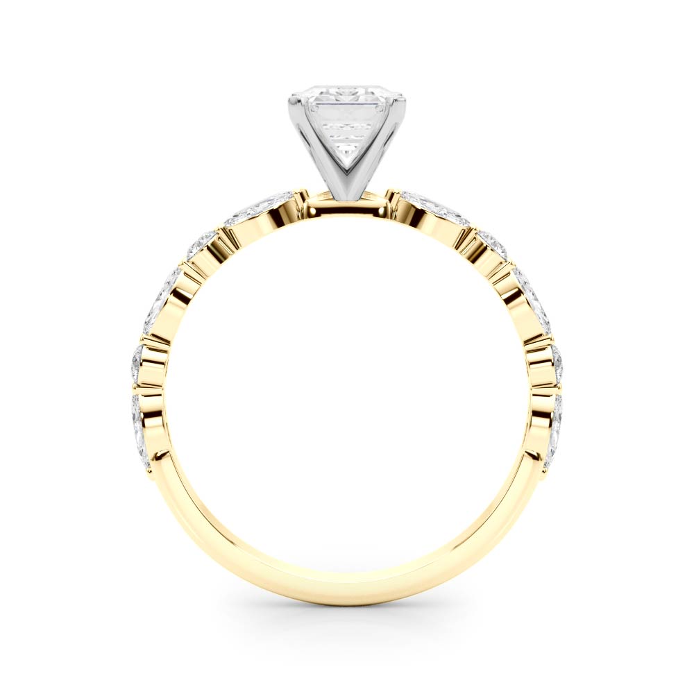 LUX-85225 Marquise And Round Brilliant Cut Floating Diamond Engagment Ring Luxury Diamonds