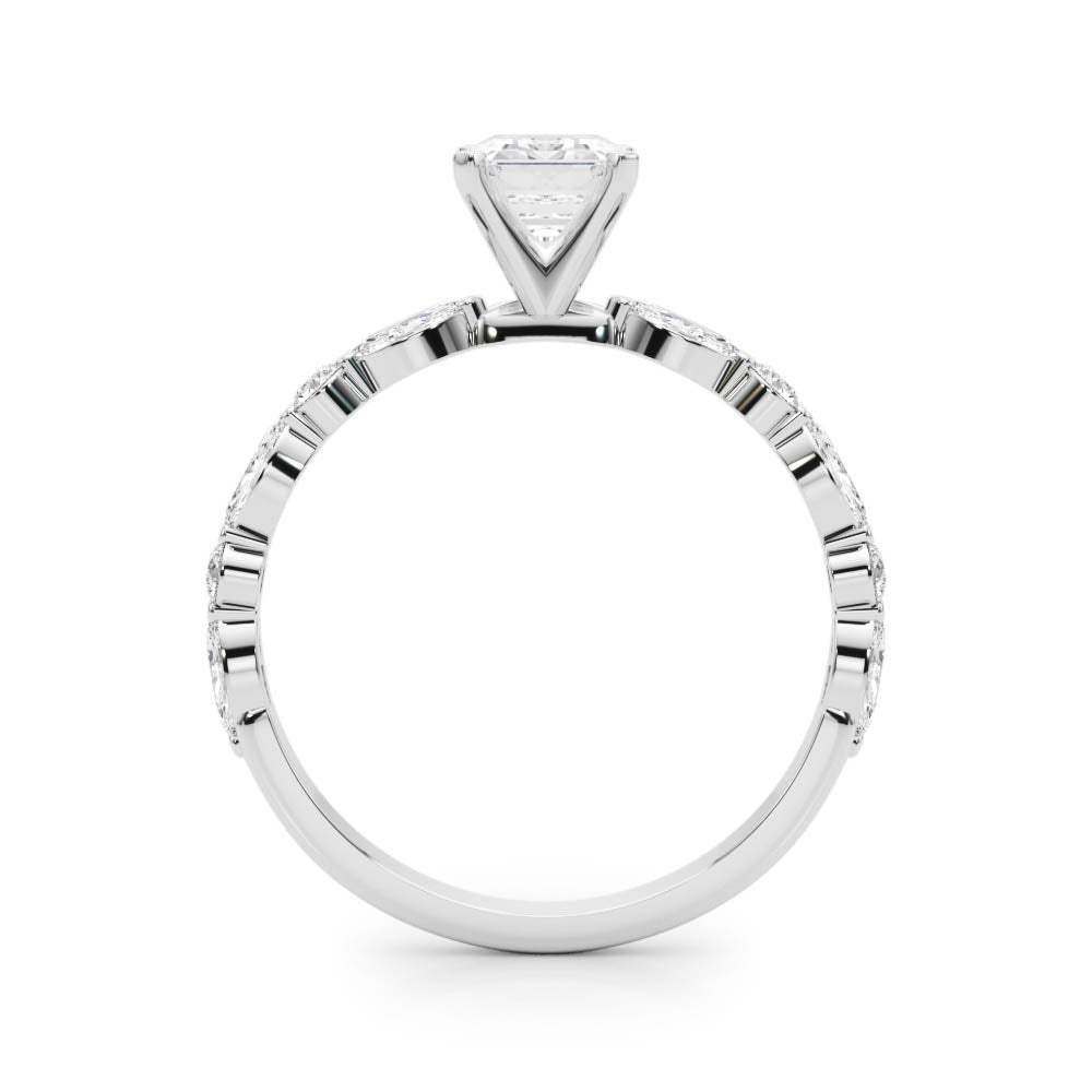 LUX-85225 Marquise And Round Brilliant Cut Floating Diamond Engagment Ring Luxury Diamonds