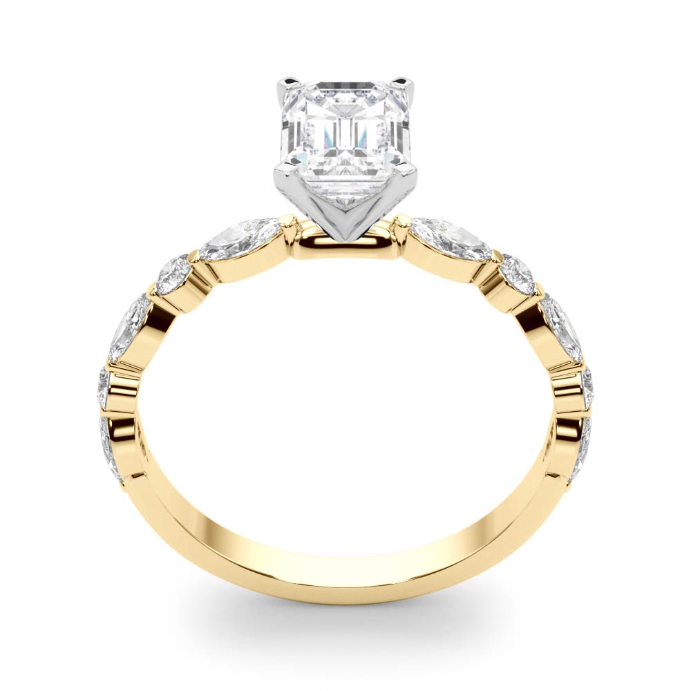 LUX-85225 Marquise And Round Brilliant Cut Floating Diamond Engagment Ring Luxury Diamonds