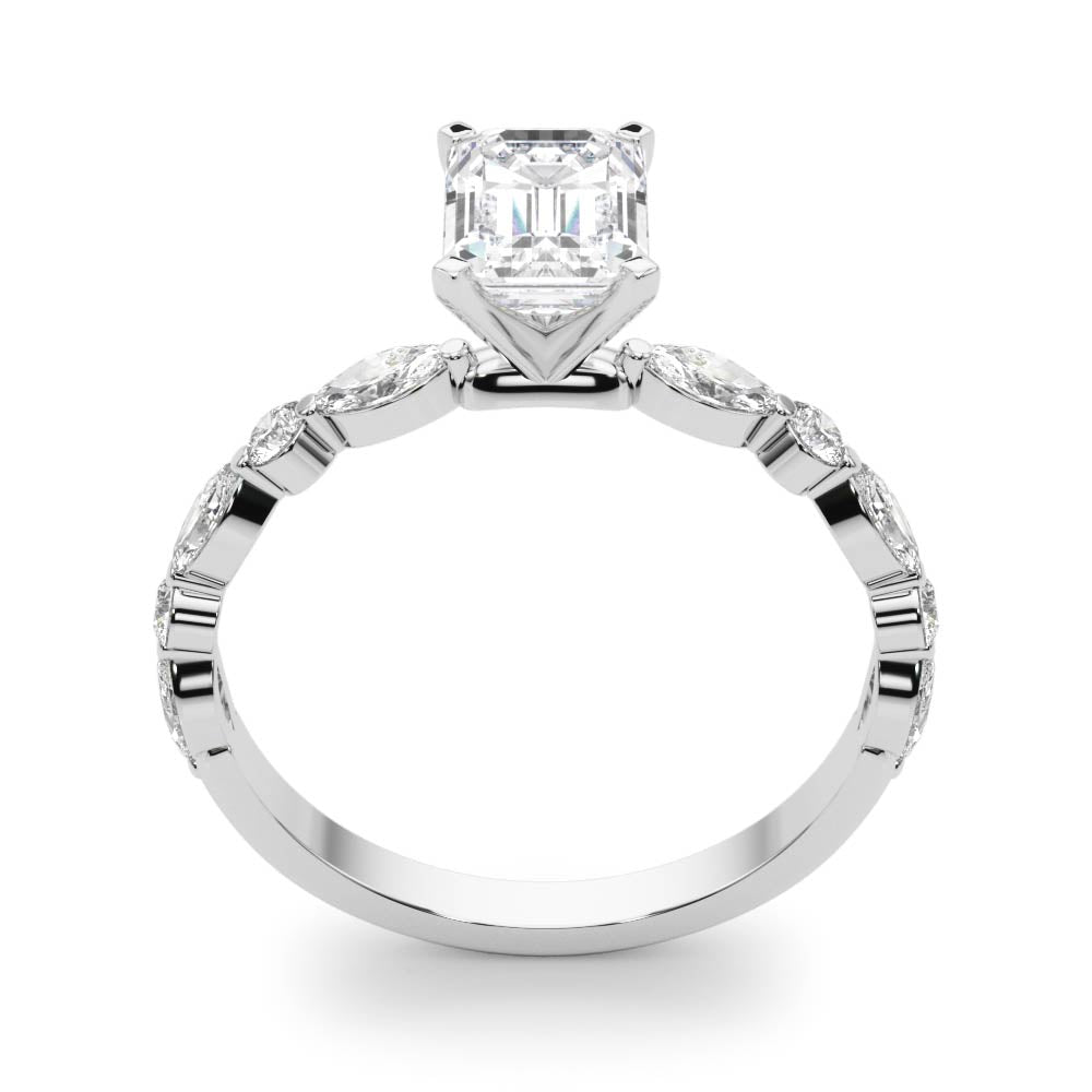 LUX-85225 Marquise And Round Brilliant Cut Floating Diamond Engagment Ring Luxury Diamonds