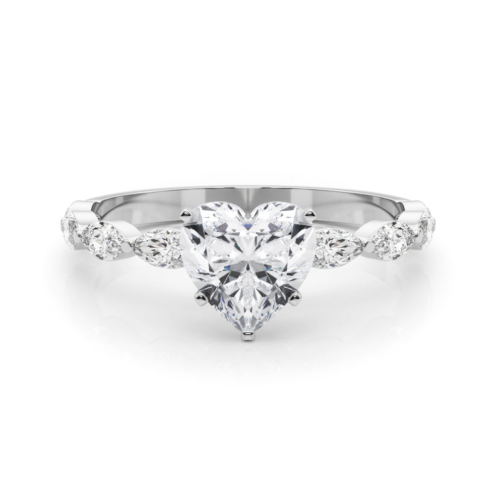 LUX-85225 Marquise And Round Brilliant Cut Floating Diamond Engagment Ring Luxury Diamonds