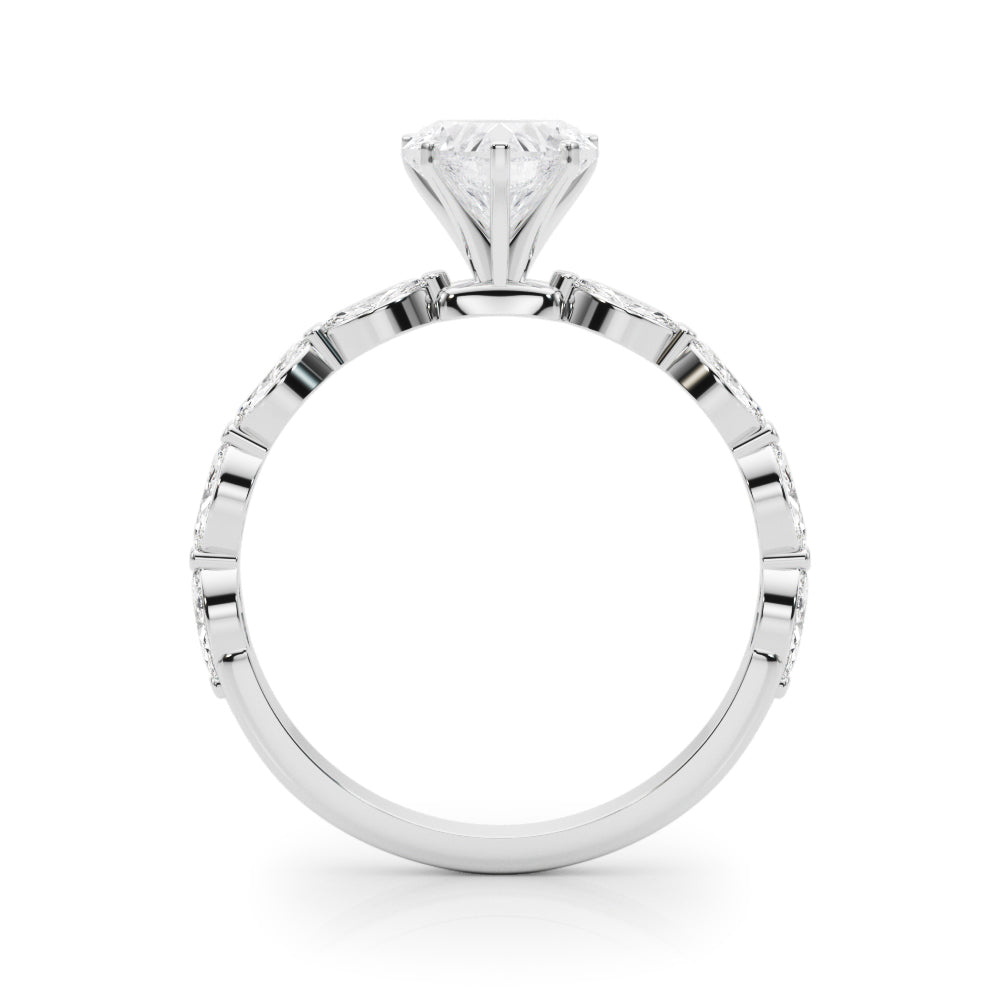 LUX-85225 Marquise And Round Brilliant Cut Floating Diamond Engagment Ring Luxury Diamonds