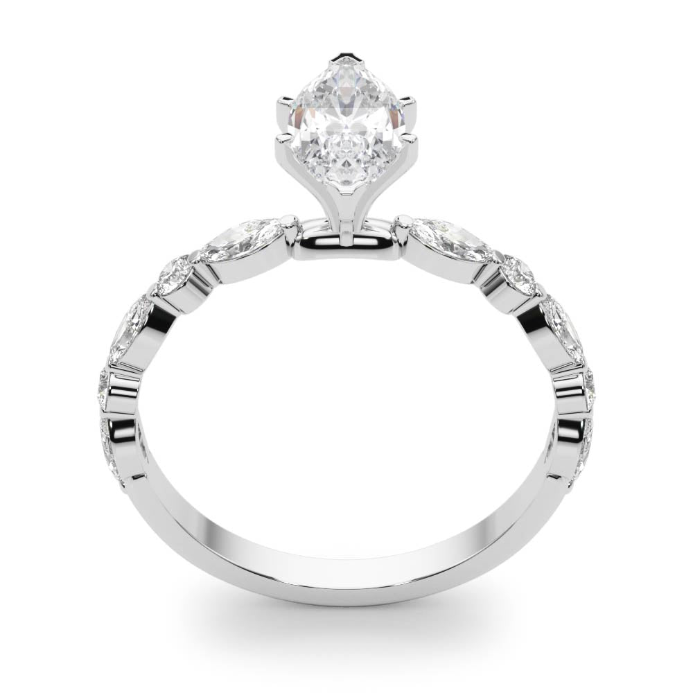 LUX-85225 Marquise And Round Brilliant Cut Floating Diamond Engagment Ring Luxury Diamonds