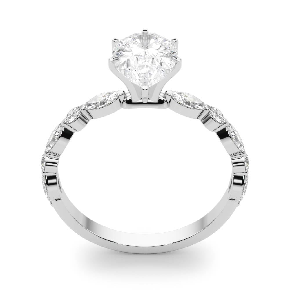 LUX-85225 Marquise And Round Brilliant Cut Floating Diamond Engagment Ring Luxury Diamonds