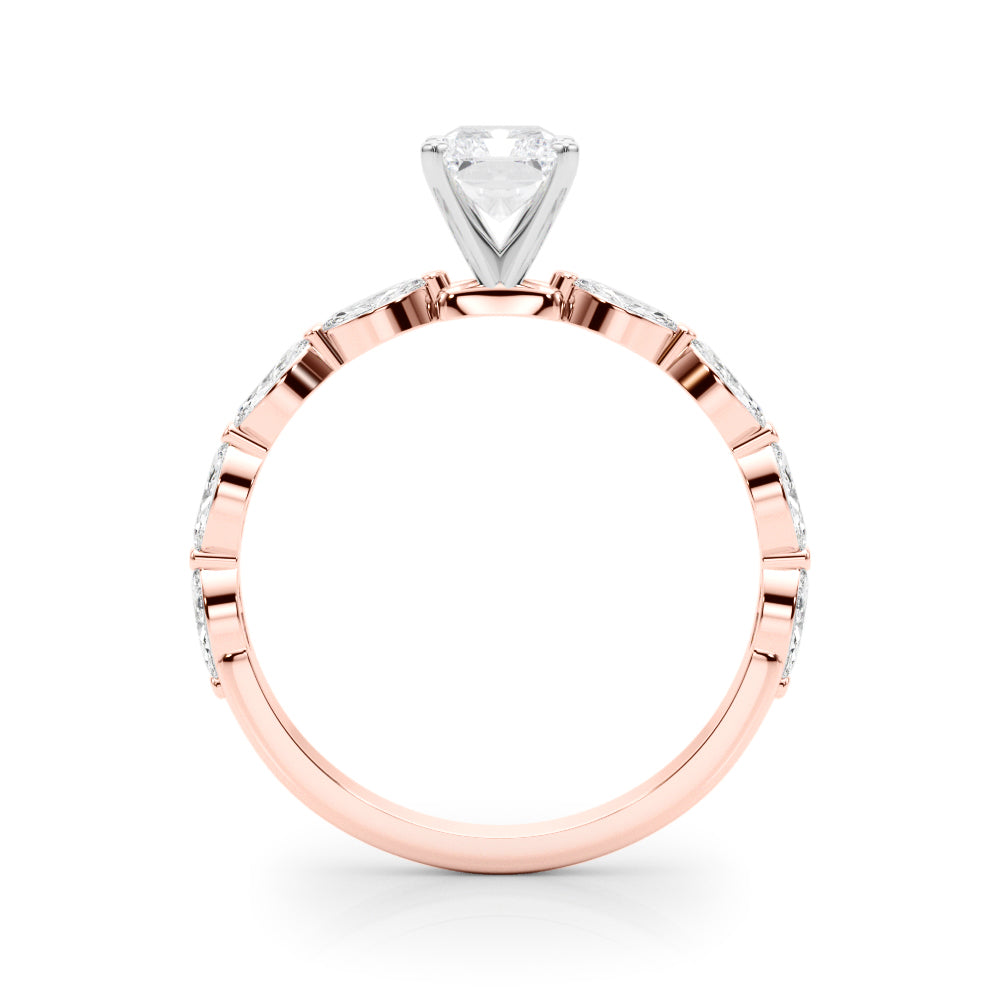 LUX-85225 Marquise And Round Brilliant Cut Floating Diamond Engagment Ring Luxury Diamonds