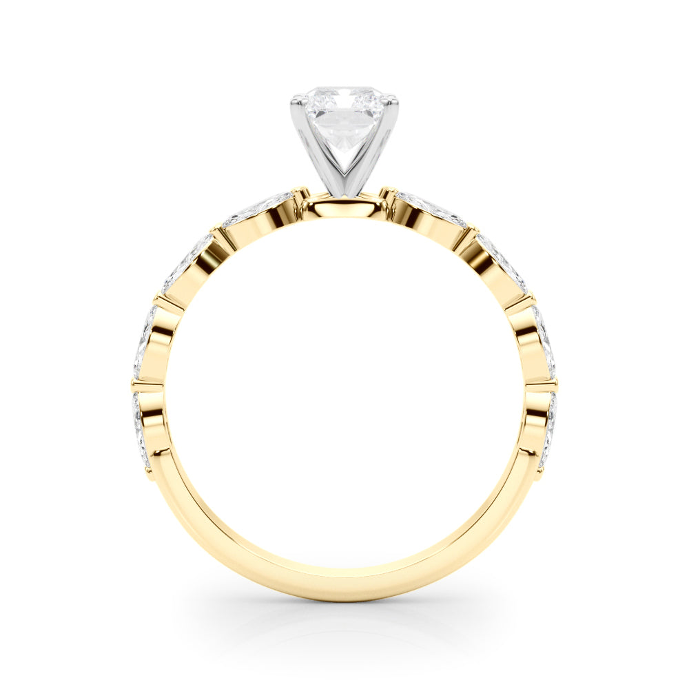 LUX-85225 Marquise And Round Brilliant Cut Floating Diamond Engagment Ring Luxury Diamonds