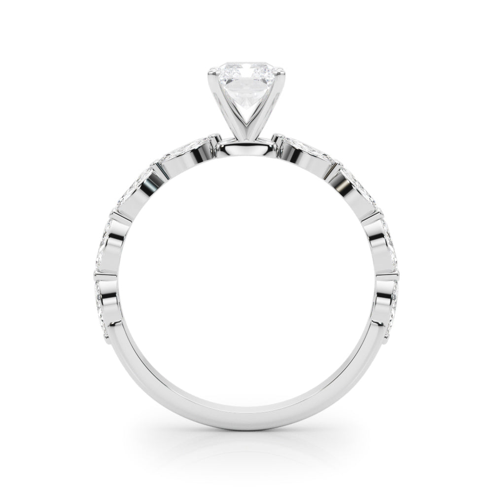 LUX-85225 Marquise And Round Brilliant Cut Floating Diamond Engagment Ring Luxury Diamonds