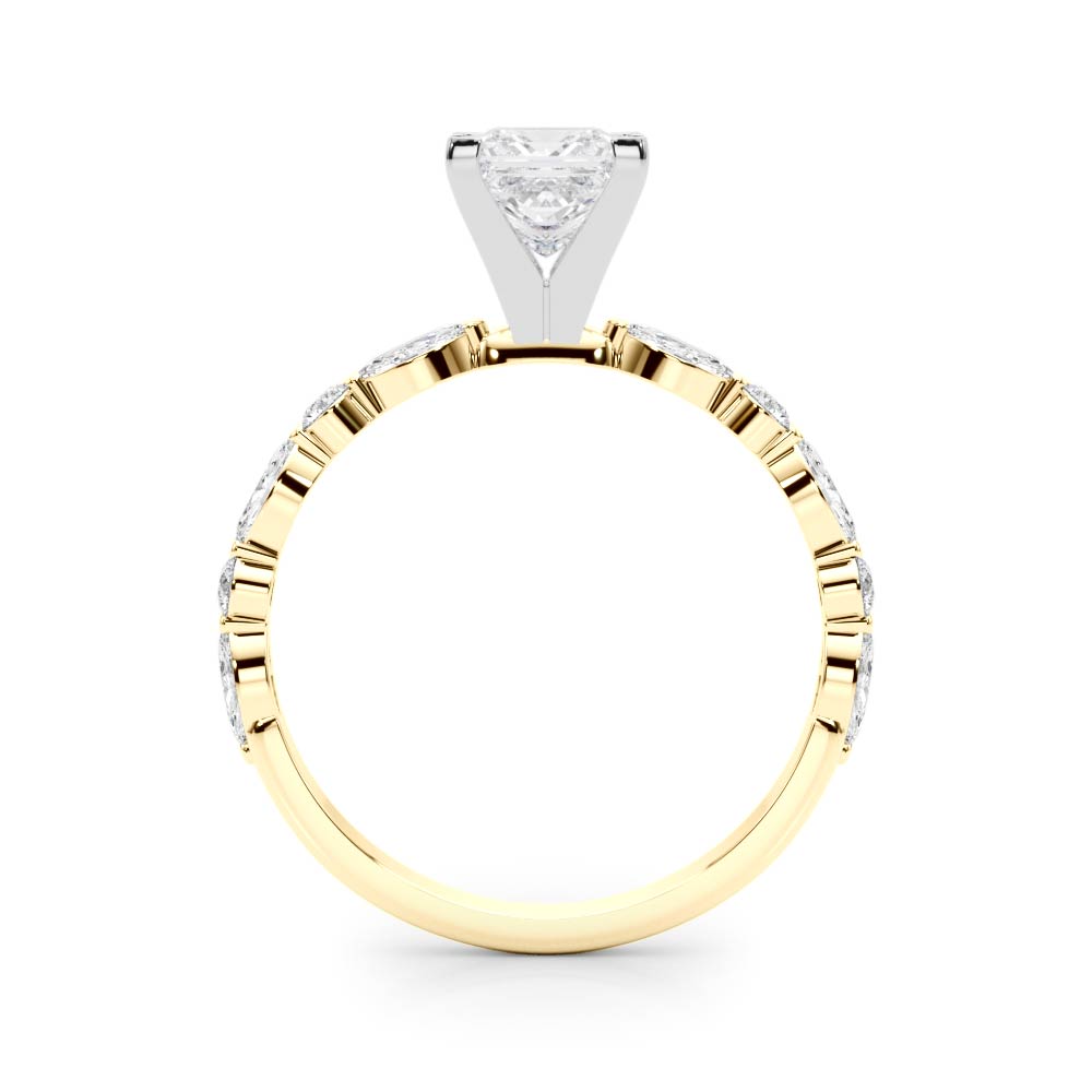 LUX-85225 Marquise And Round Brilliant Cut Floating Diamond Engagment Ring Luxury Diamonds