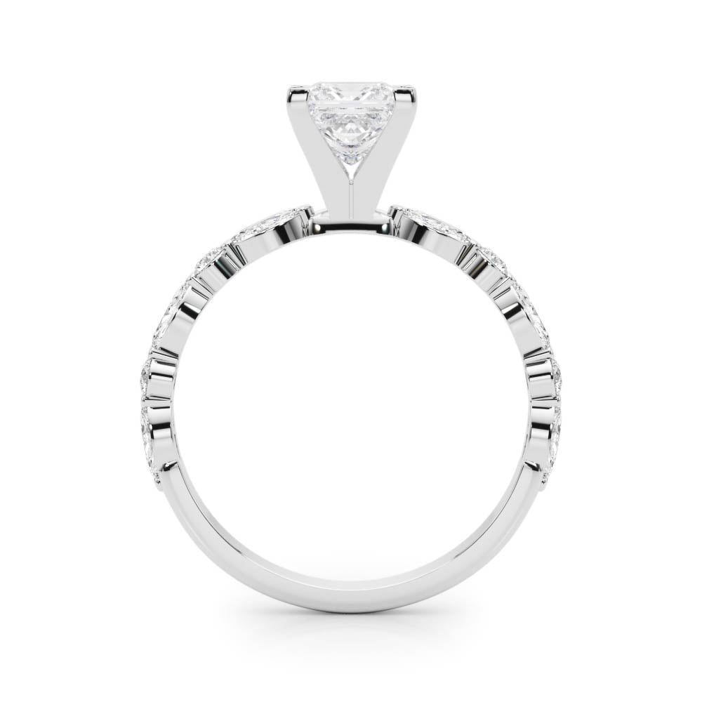 LUX-85225 Marquise And Round Brilliant Cut Floating Diamond Engagment Ring Luxury Diamonds