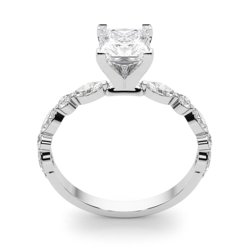 LUX-85225 Marquise And Round Brilliant Cut Floating Diamond Engagment Ring Luxury Diamonds