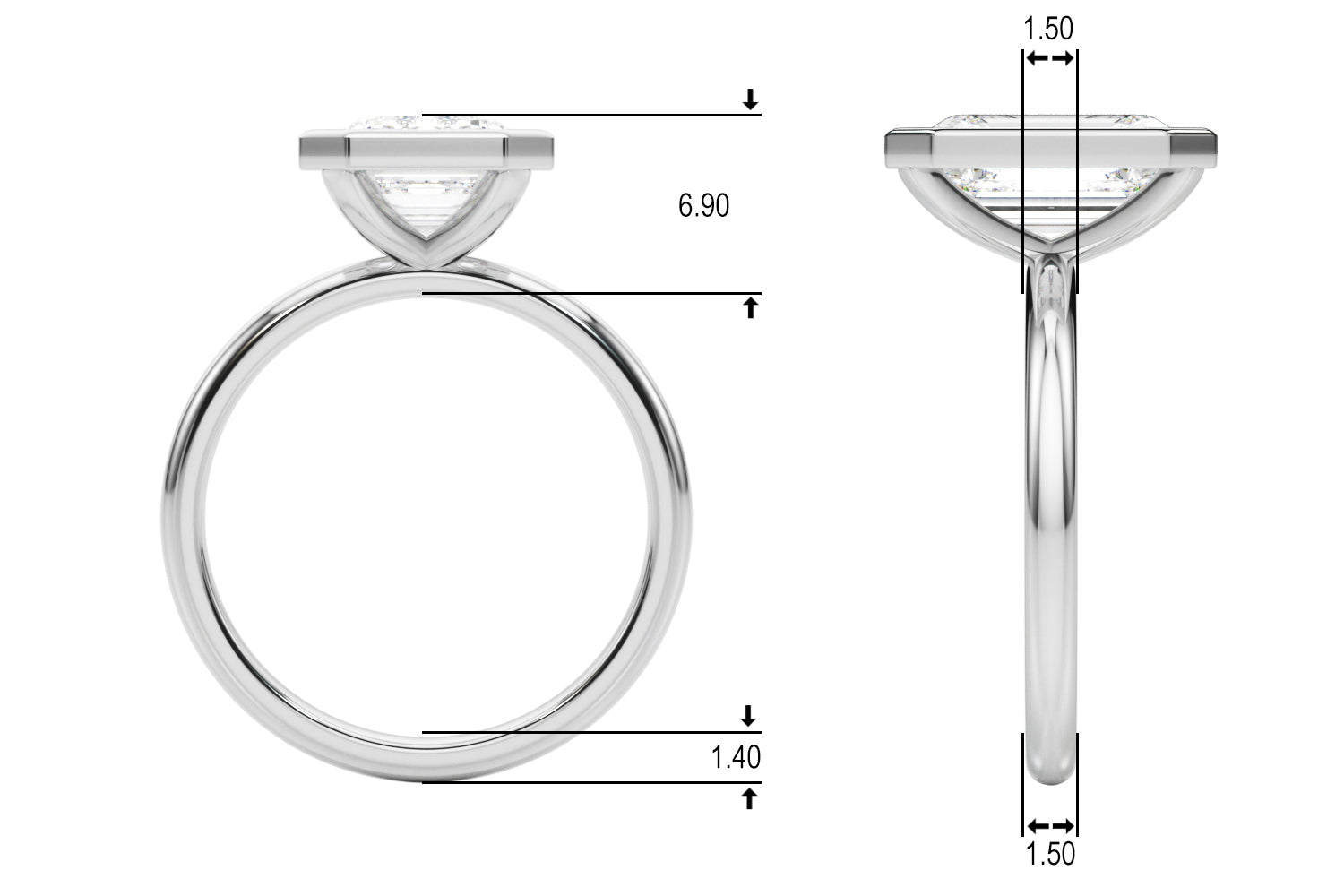 LUX-85511-EC-2CT Luxury Diamonds