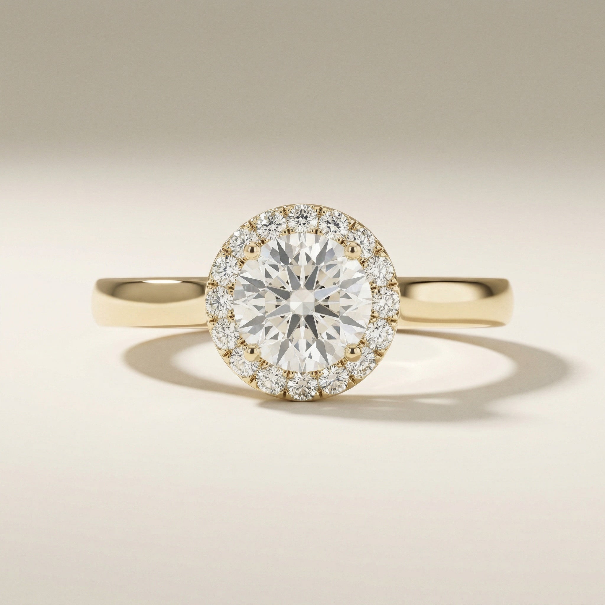 LUX-50932-E-1 Round Brilliant Cut Halo Cathedral Solitaire