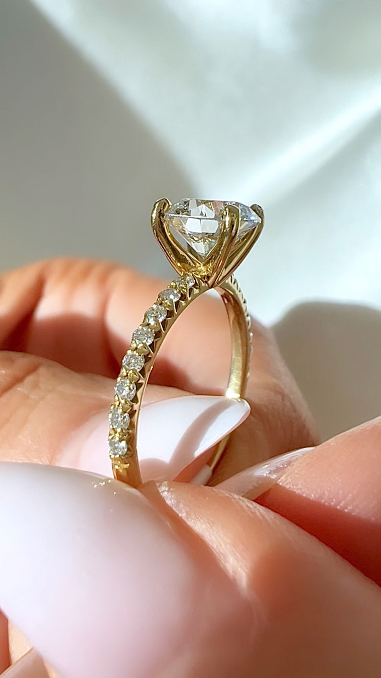 1.51CT Round Brilliant Cut Lab Diamond Micro Pavé Ring