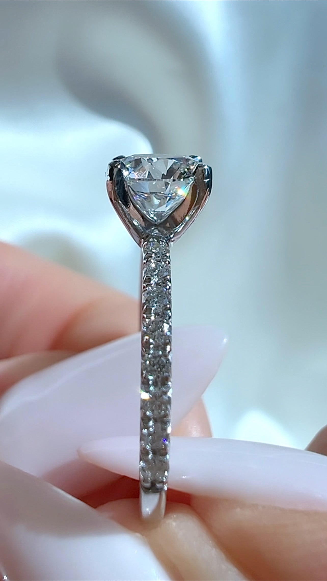 1.12CT Round Brilliant Cut Lab Diamond Micro Pavé Ring