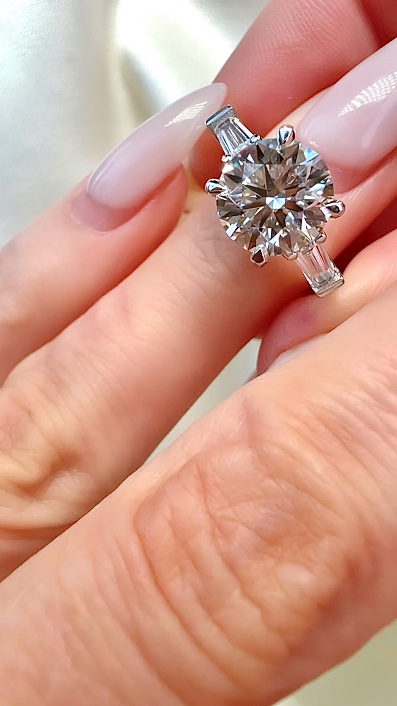 3.06CT Total Weight Round Brilliant Cut Lab Diamond Three Stone Ring Luxury Diamonds