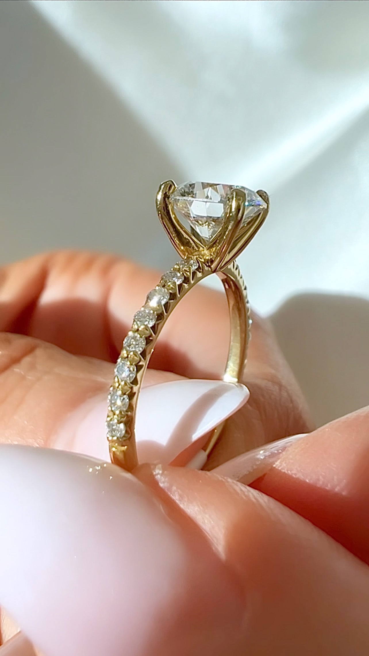 1.51CT Round Brilliant Cut Lab Diamond Micro Pavé Ring Luxury Diamonds