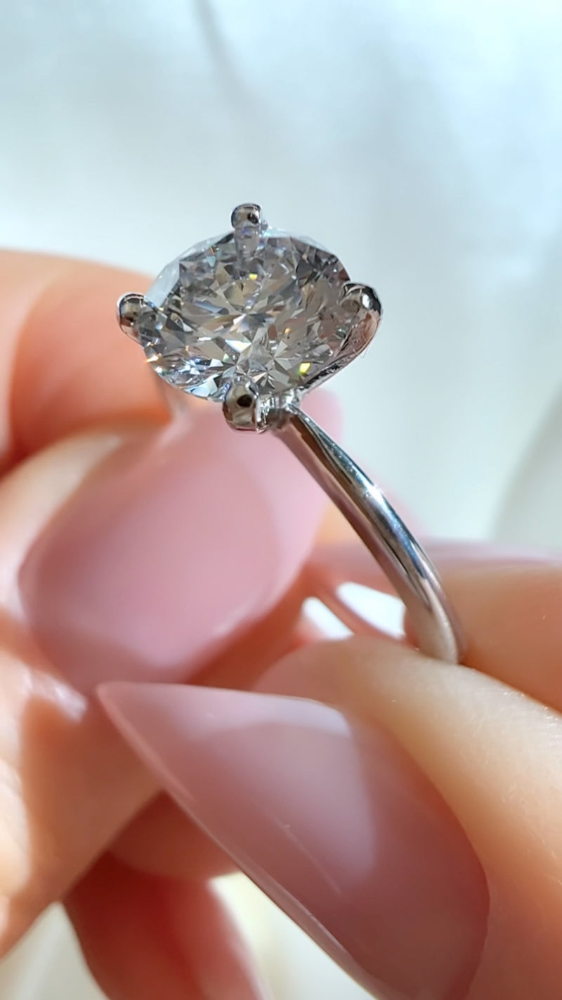 1.26CT Round Brilliant Cut Lab Diamond Solitaire Ring