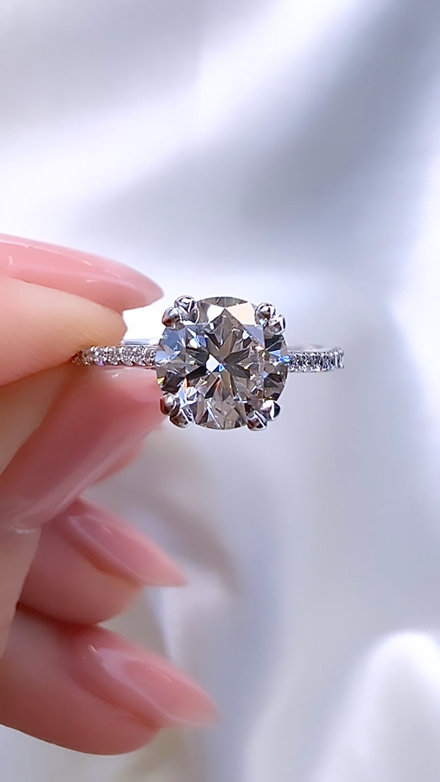 1.07CT Round Brilliant Cut Lab Diamond Micro Pavé Ring Luxury Diamonds