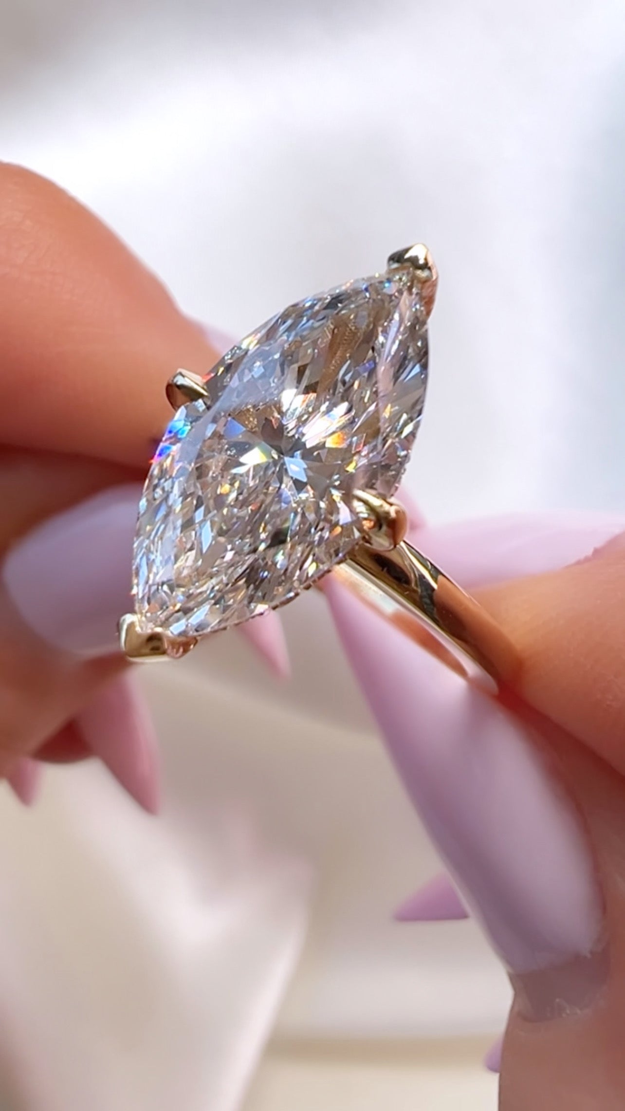 2.59CT Marquise Cut Lab Diamond Solitaire Ring