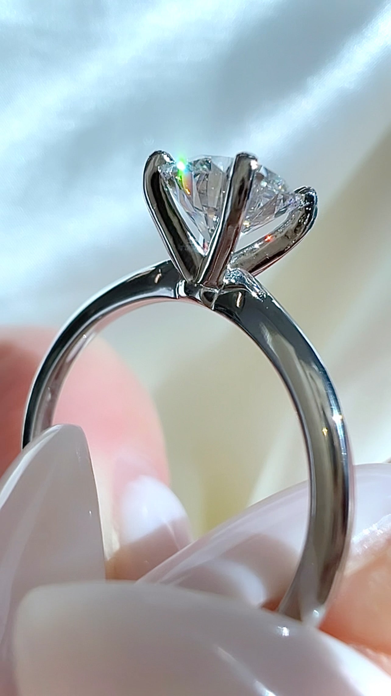 1.26CT Round Brilliant Cut Lab Diamond Solitaire Ring Luxury Diamonds