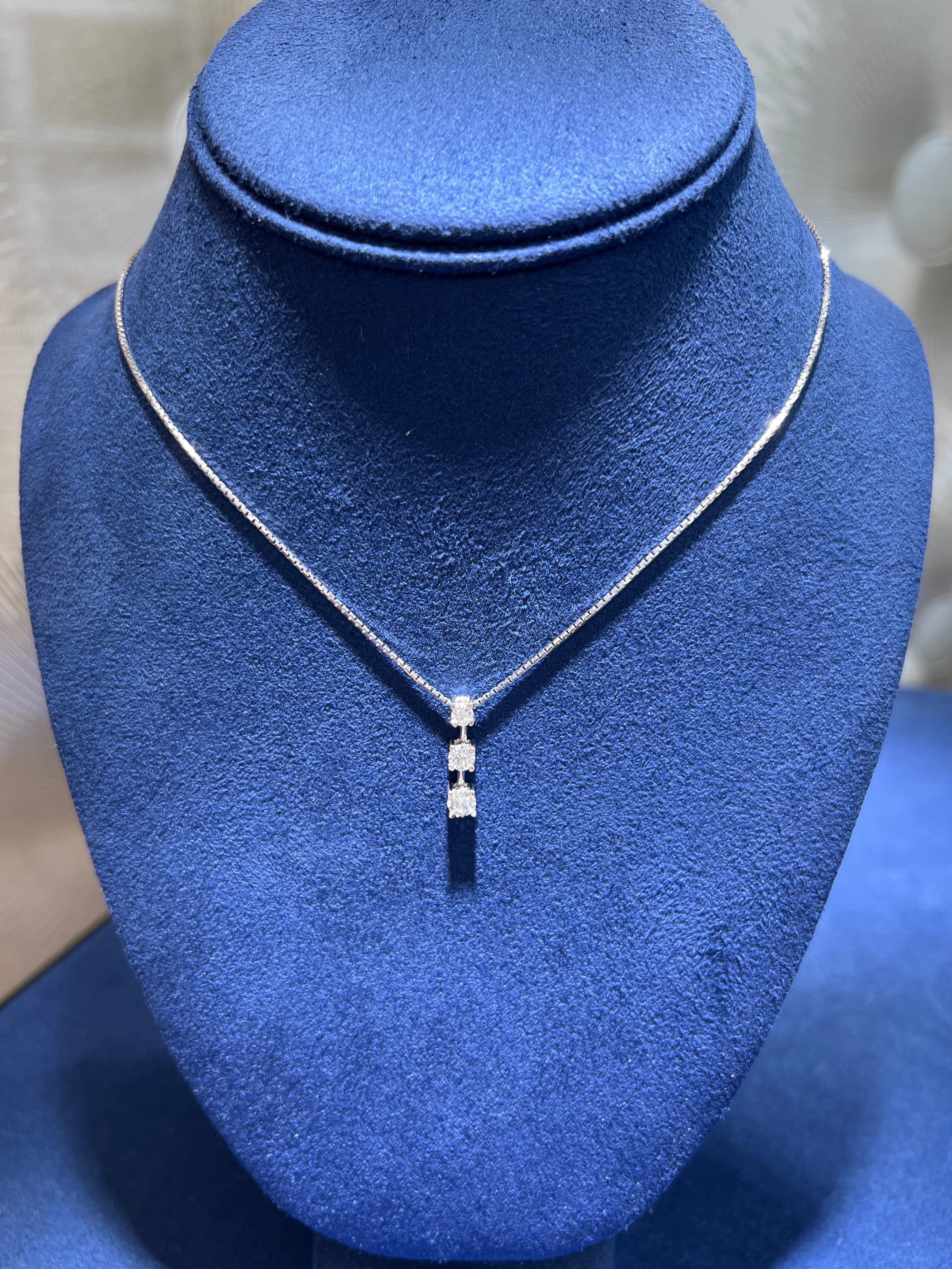 Triple Diamond Drop Necklace