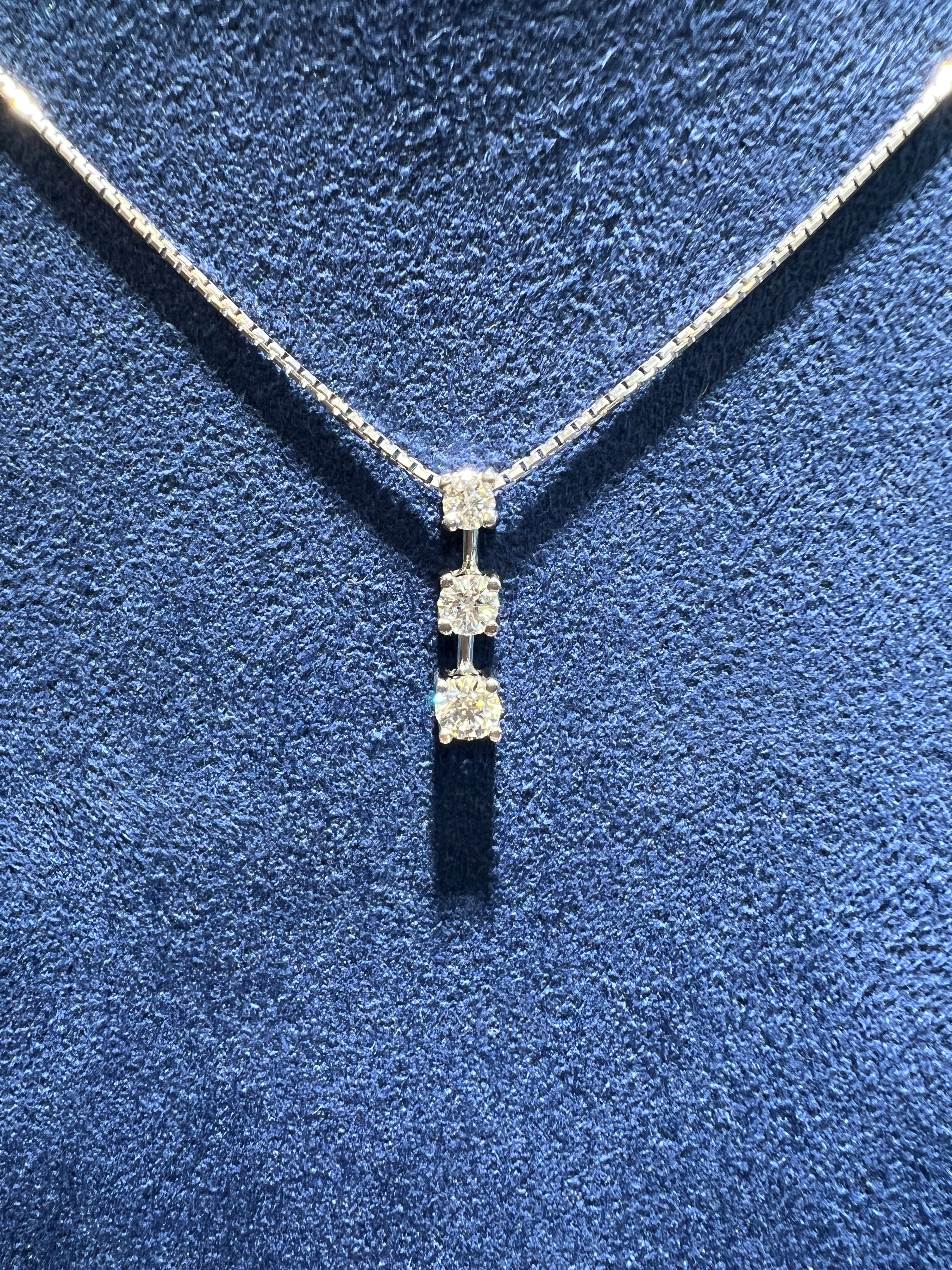 Triple Diamond Drop Necklace