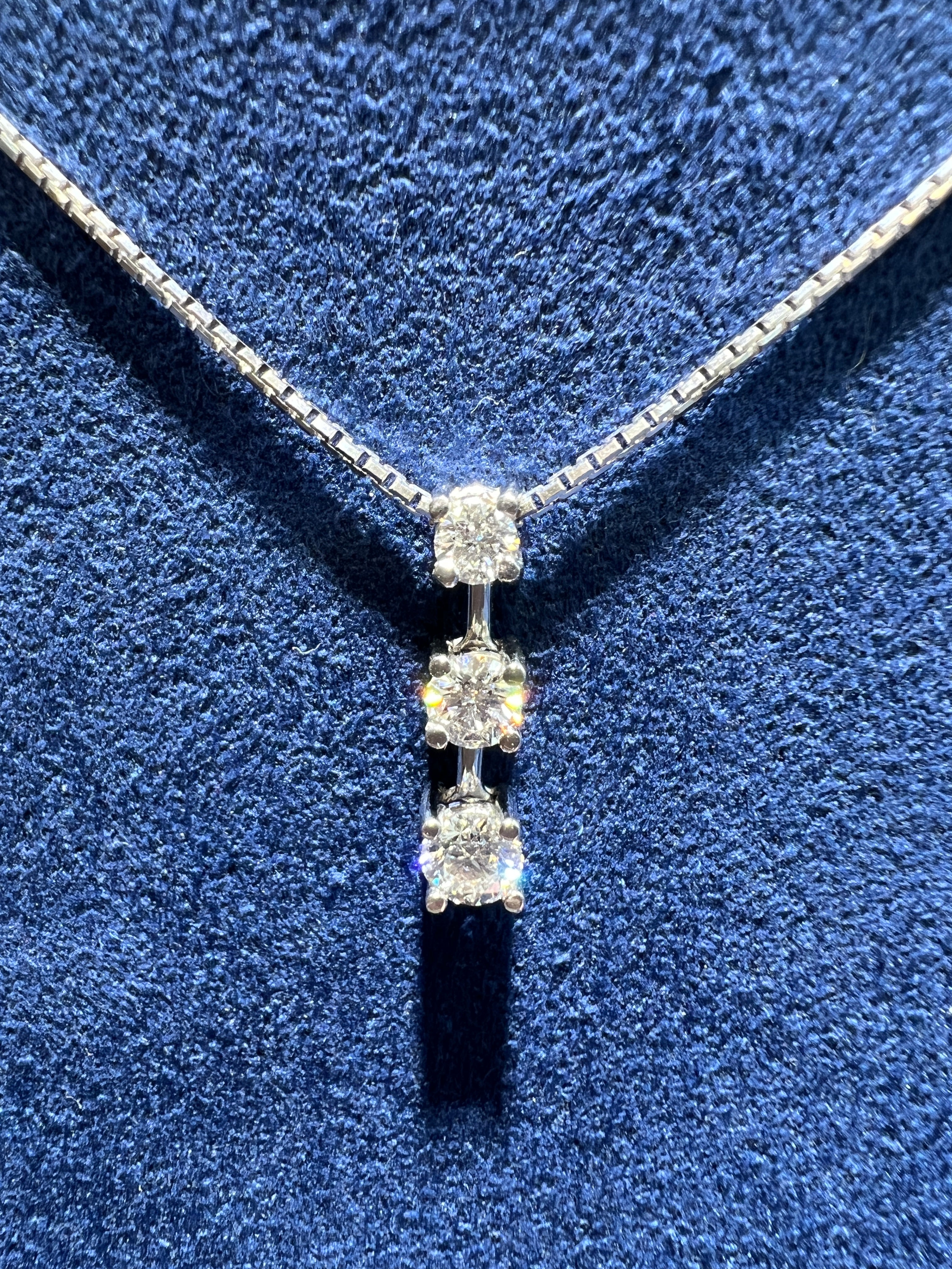 Triple Diamond Drop Necklace