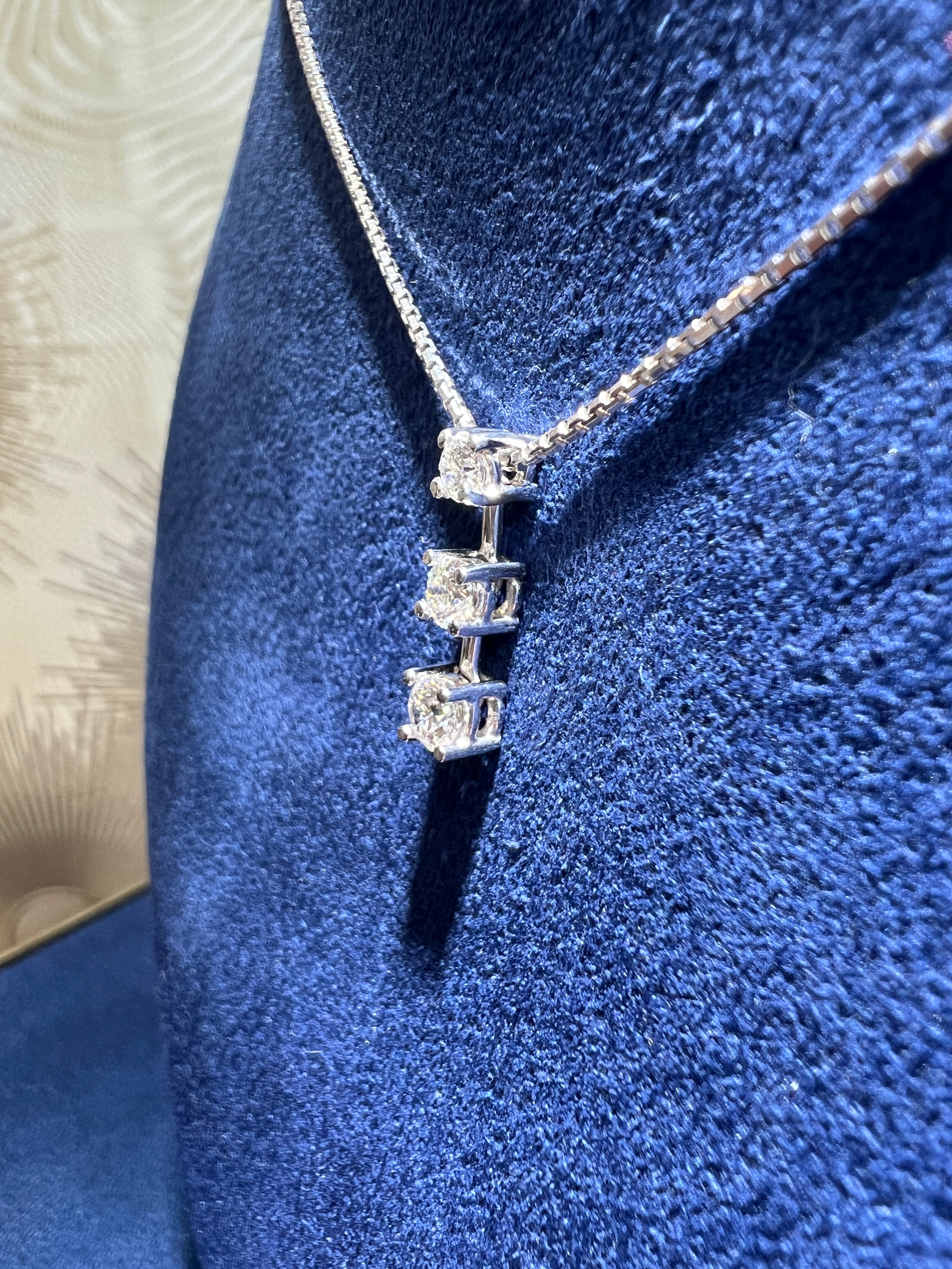 Triple Diamond Drop Necklace