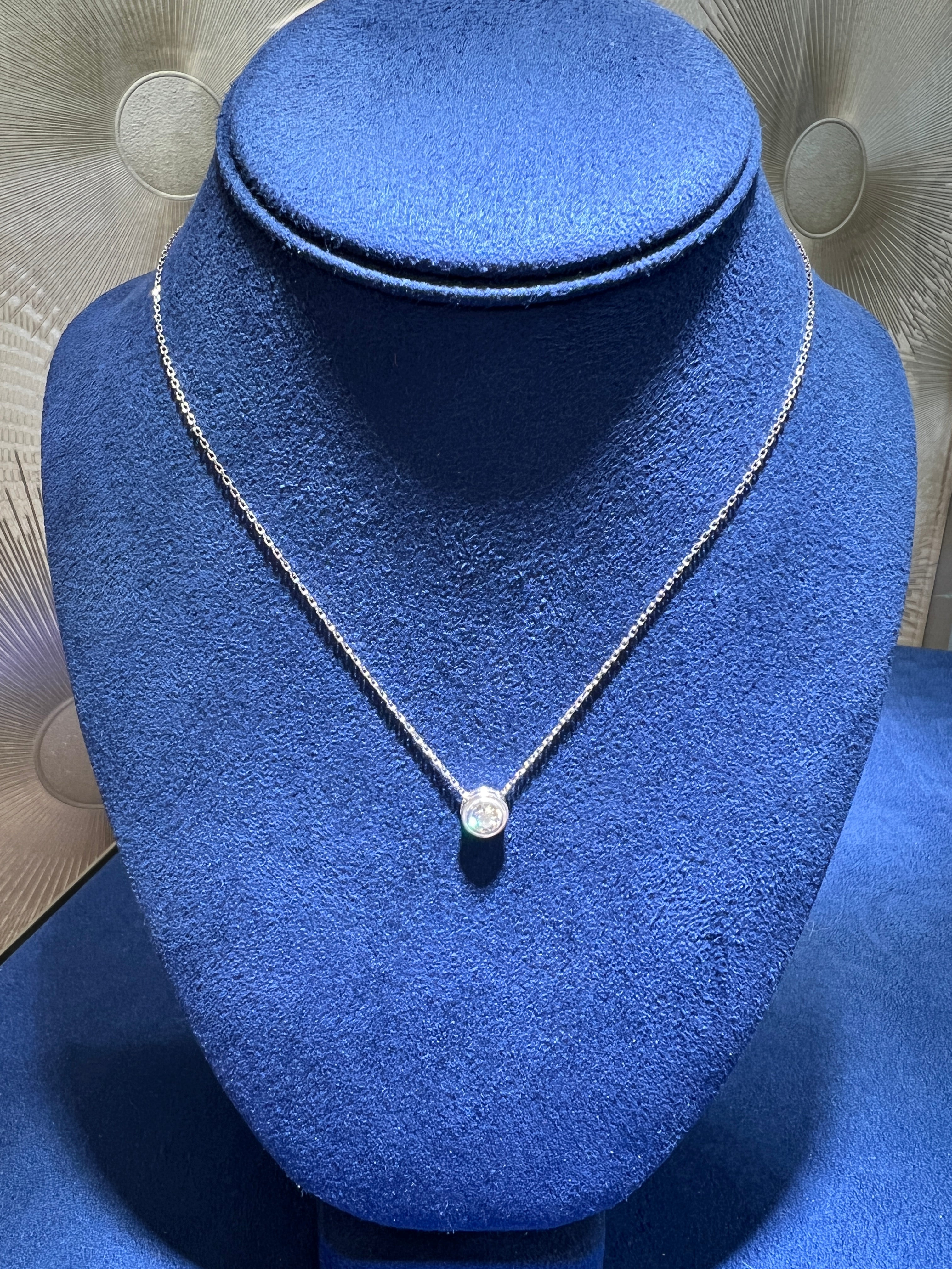 0.50CT Lab Grown Diamond Solitaire Bezel Pendant