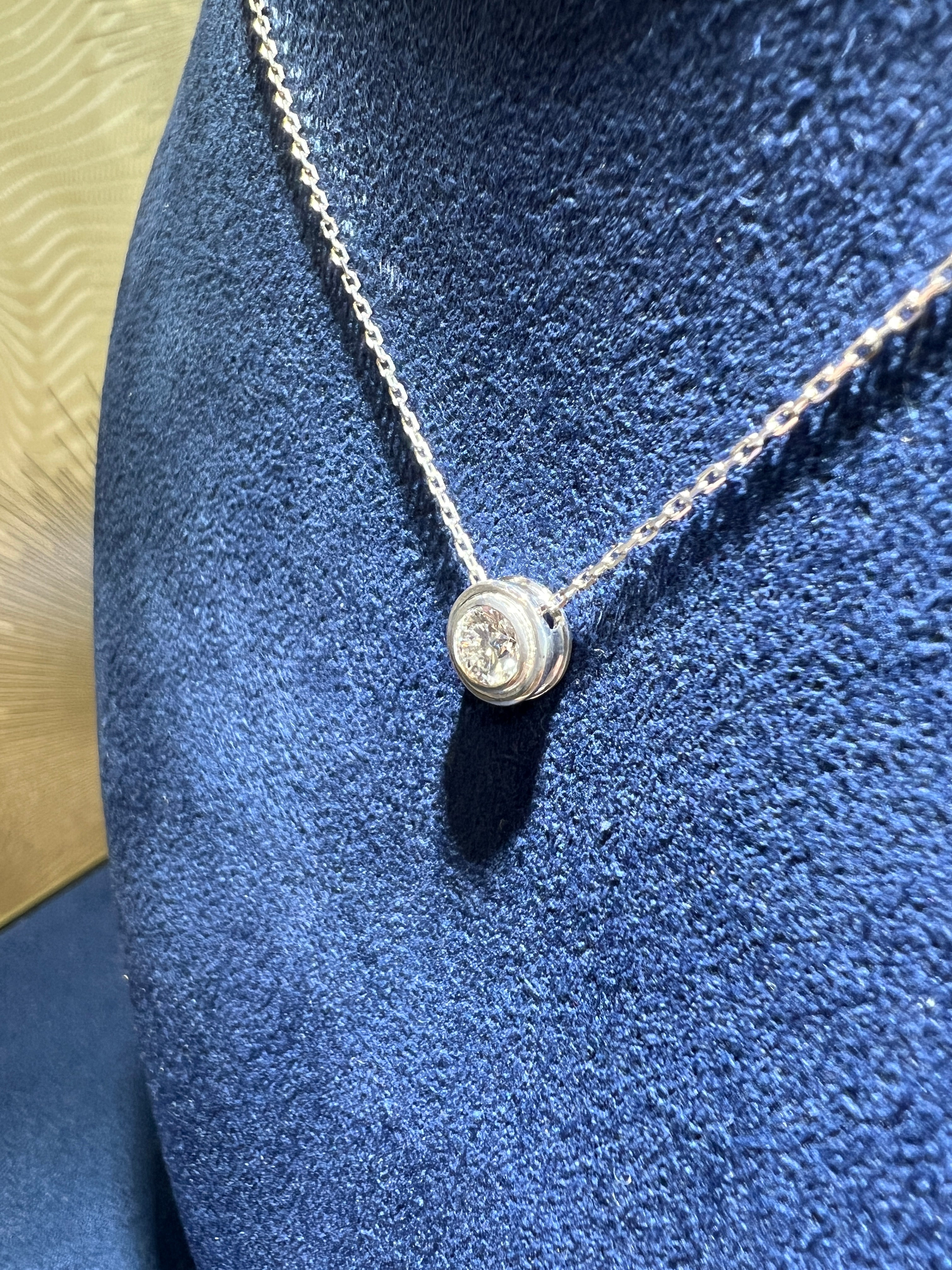 0.50CT Lab Grown Diamond Solitaire Bezel Pendant