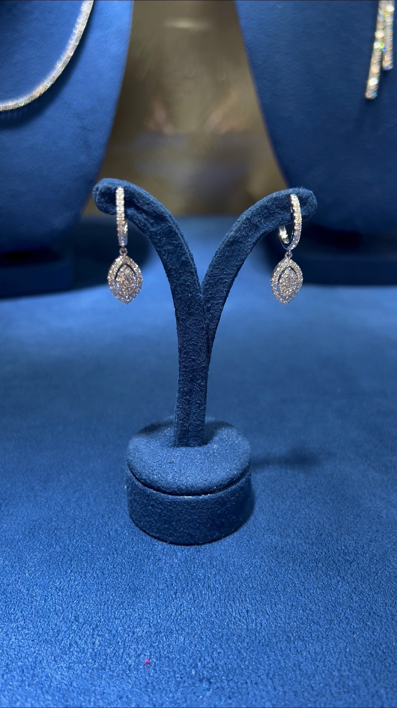 1CTW Pavé Natural Diamond Marquise Shape Earrings